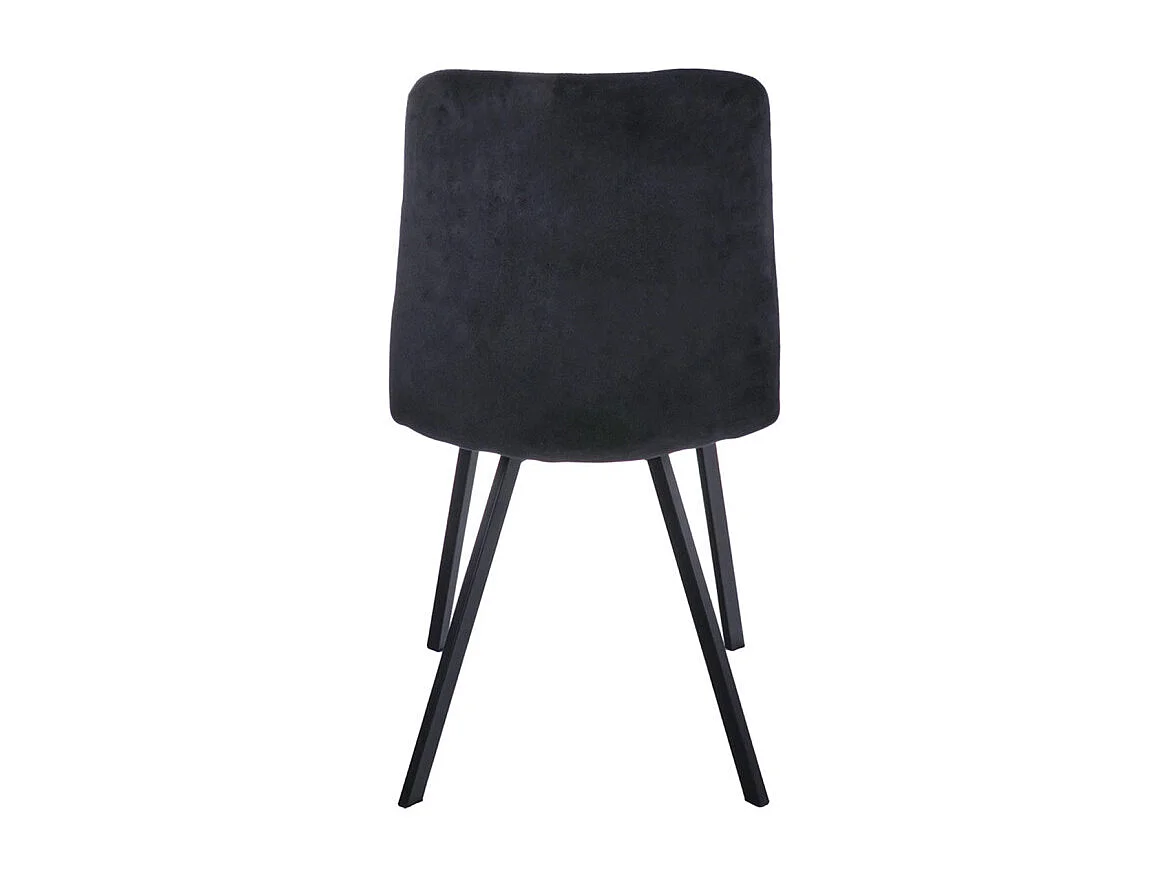 Lot de 2 chaises en velours noir avec piètement métal noir - NAMI