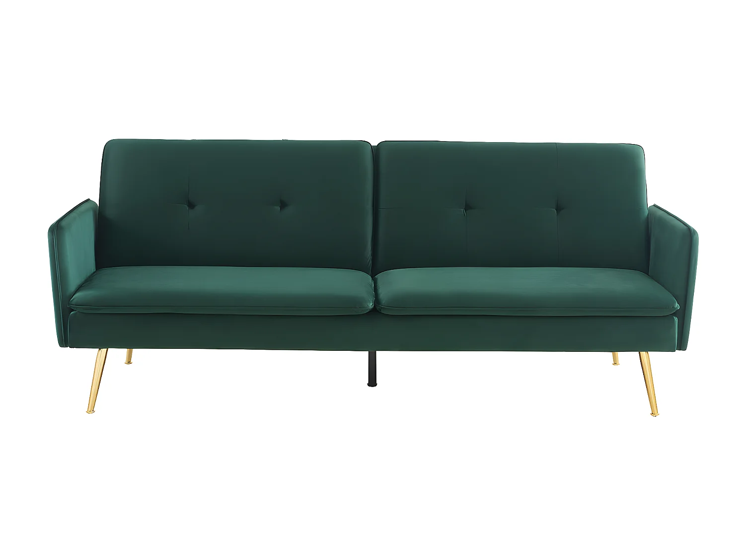 Canapé droit ADAM convertible velours vert foncé