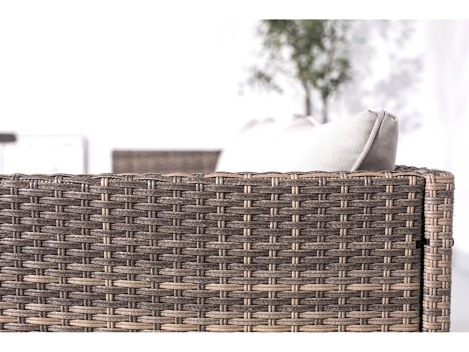 Loungeset voor in de tuin 5-zits van grijze gevlochten hars TENERIFE - Modern, moduleerbaar en comfortabel