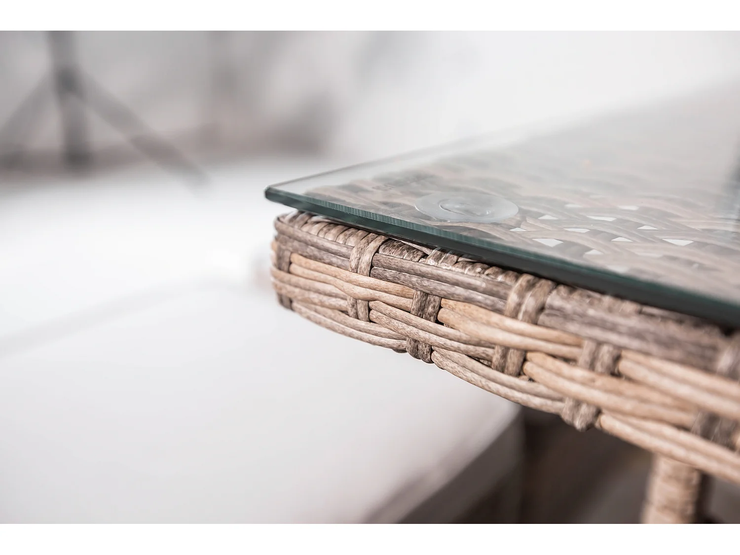 Loungeset voor in de tuin 5-zits van grijze gevlochten hars TENERIFE - Modern, moduleerbaar en comfortabel