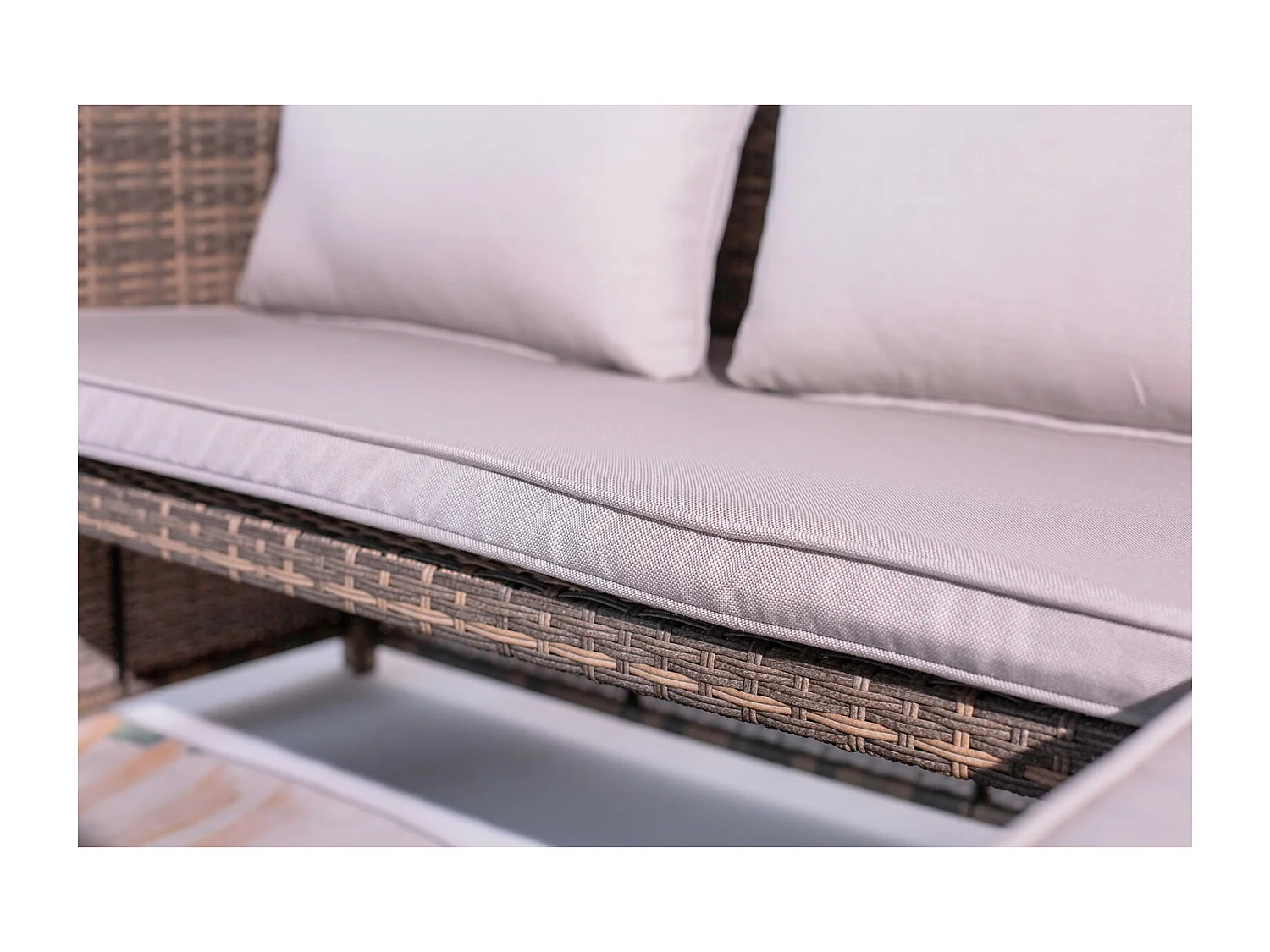 Loungeset voor in de tuin 5-zits van grijze gevlochten hars TENERIFE - Modern, moduleerbaar en comfortabel