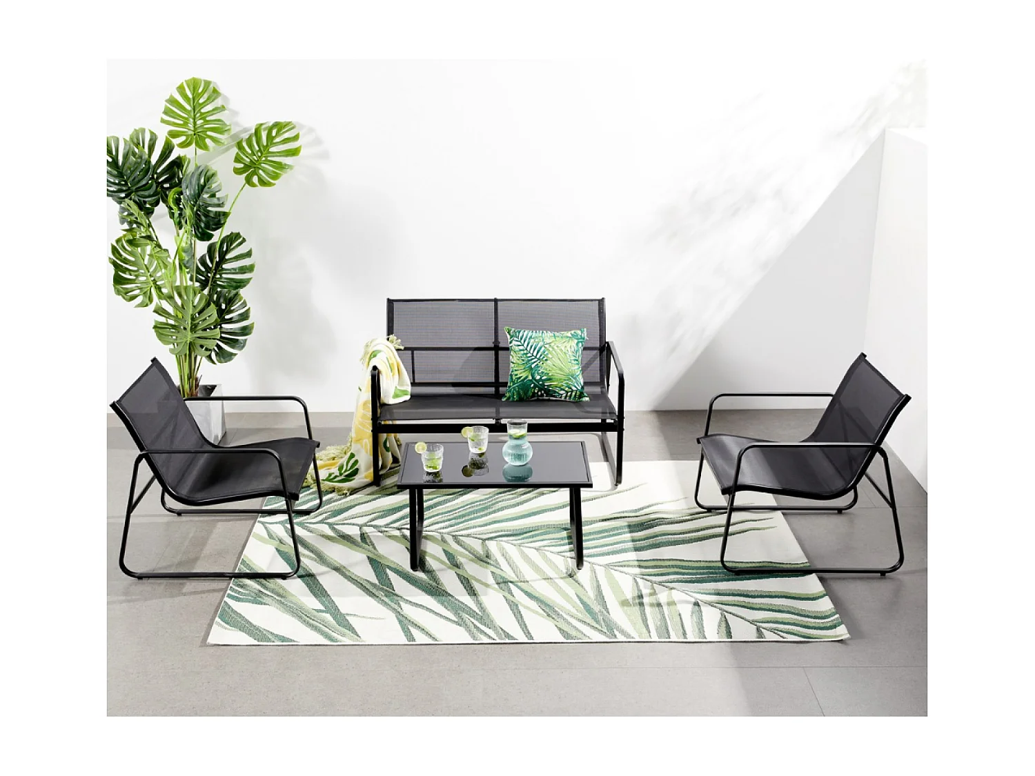 Mobile da giardino in metallo a 4 posti SINTRA