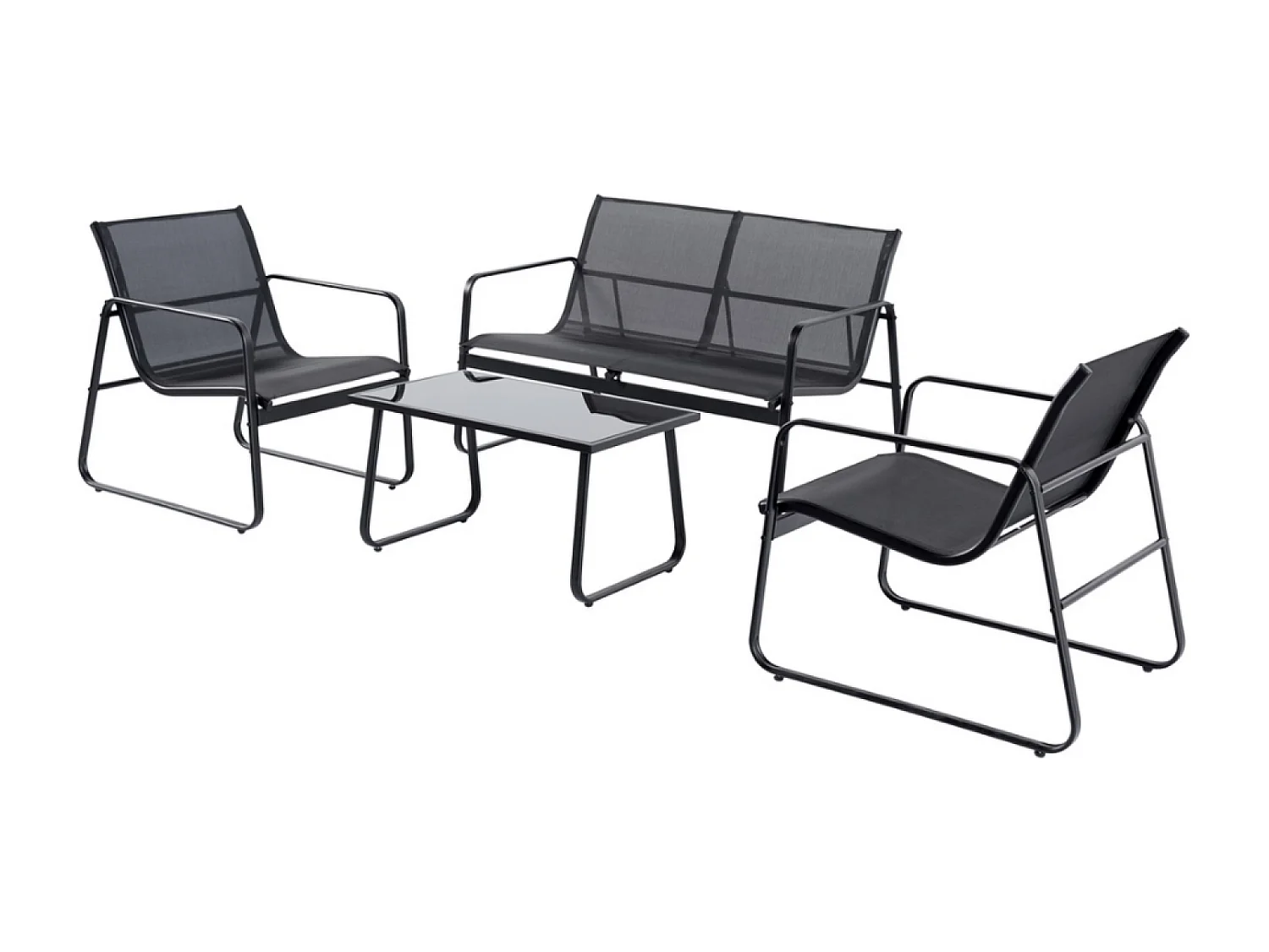 Conjunto de jardim em metal 4 lugares SINTRA - Design elegante para pequenos espaços exteriores