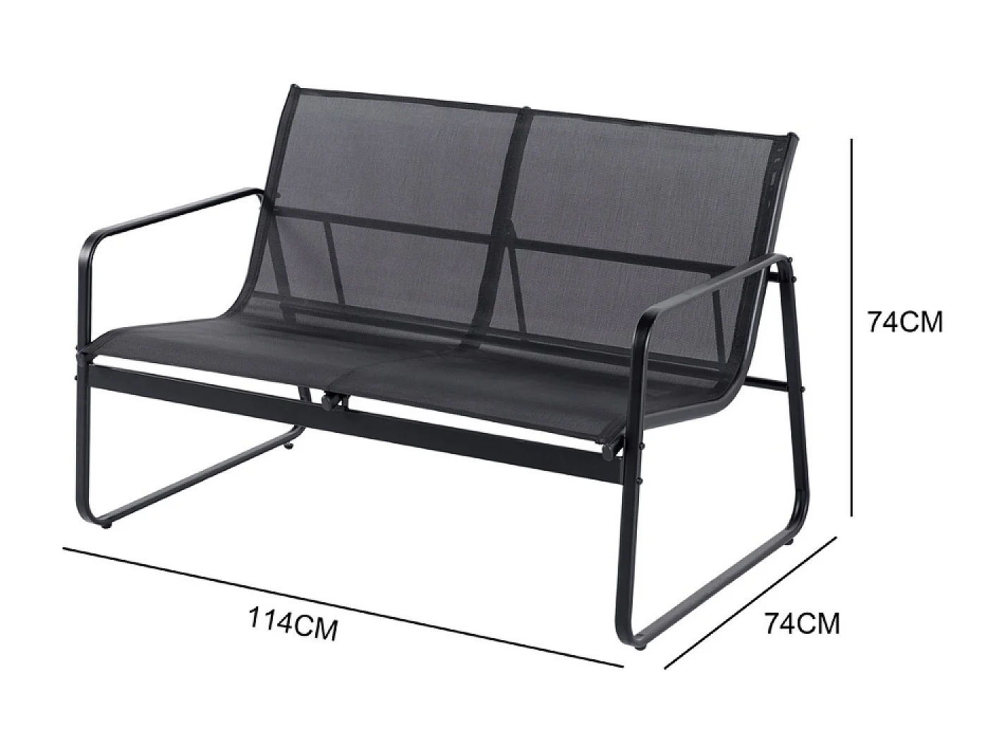 Conjunto de jardim em metal 4 lugares SINTRA - Design elegante para pequenos espaços exteriores