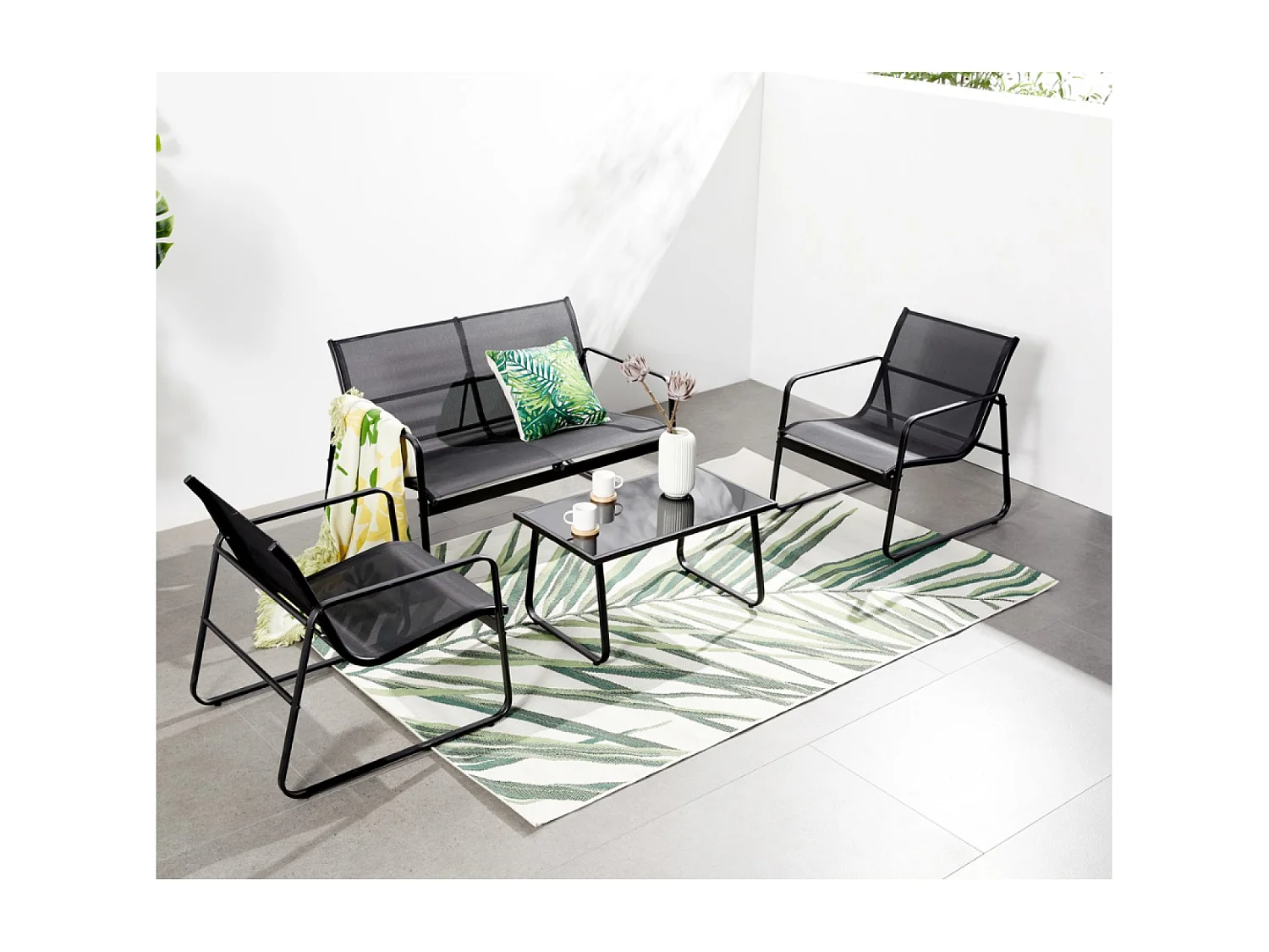Muebles de jardín de metal de 4 plazas SINTRA