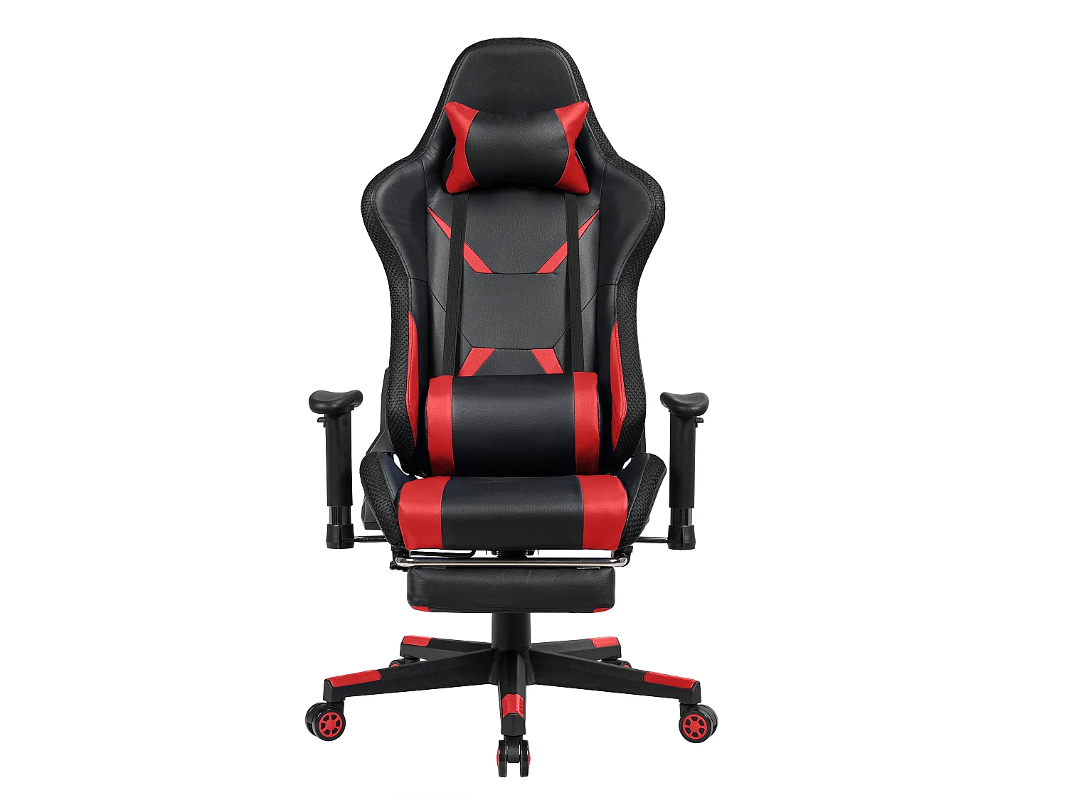 Chaise gaming fauteuil de bureau hauteur ajustable et dossier inclinable repose pieds inclus rouge 20_0000395