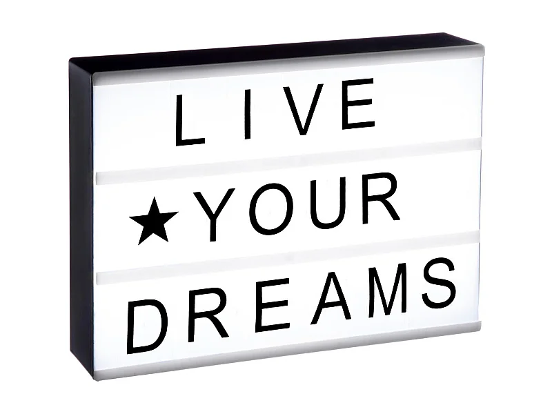 Boîte lumineuse à message Noir et blanc - ATMOSPHERA