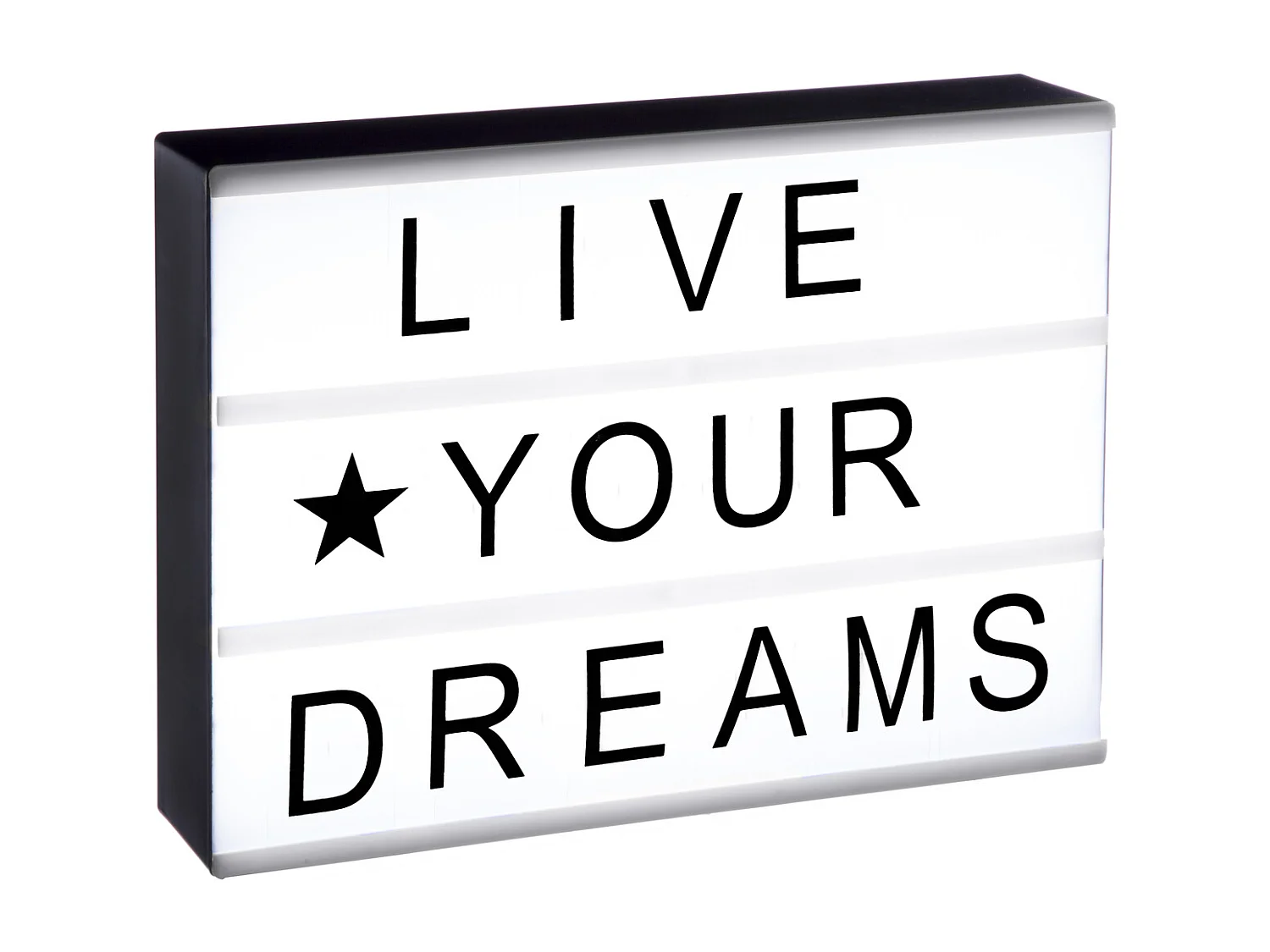 Boîte lumineuse à message Noir et blanc - ATMOSPHERA