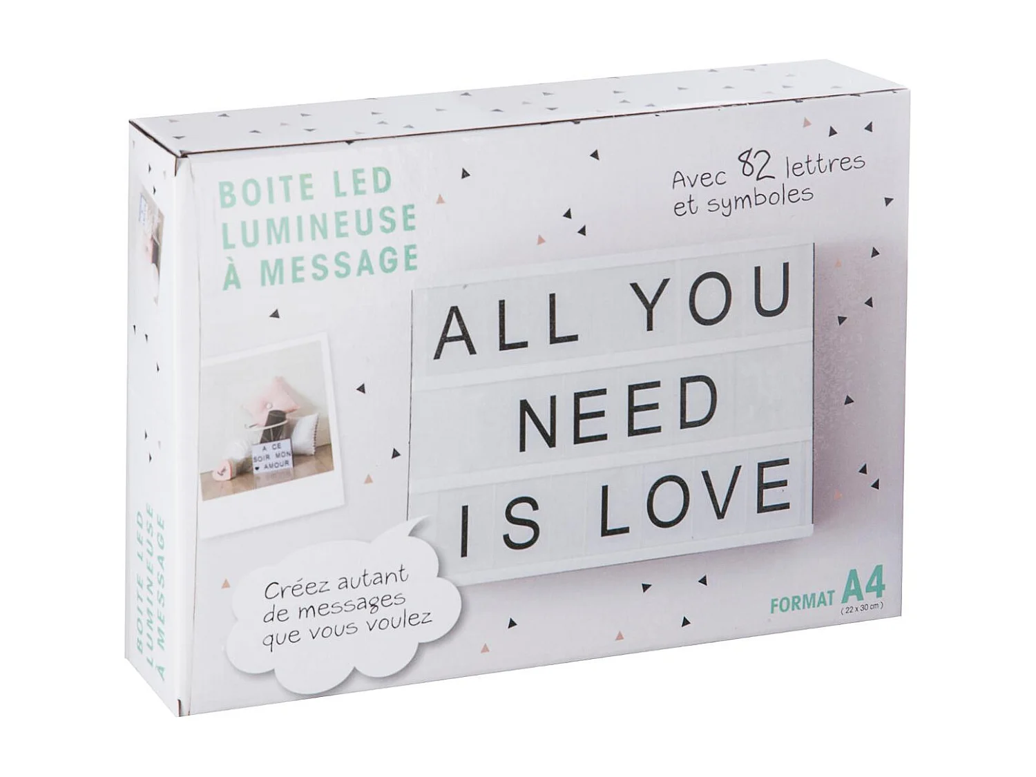 Boîte lumineuse à message Noir et blanc - ATMOSPHERA