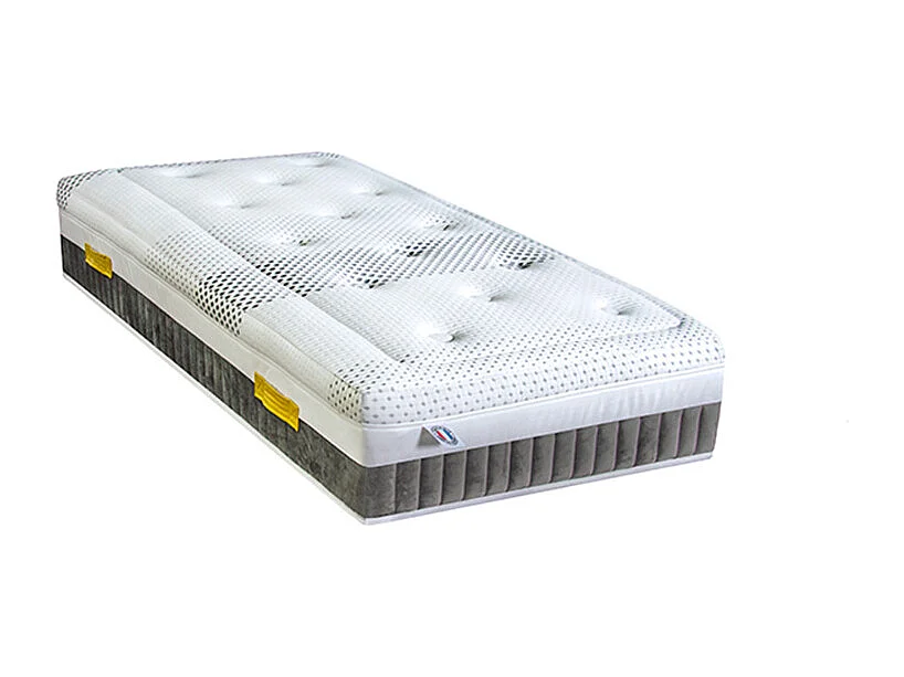 OLYMPE LITERIE | Ensemble DELPHES 90x190 cm | Matelas Mémoire de forme + Sommier Bois