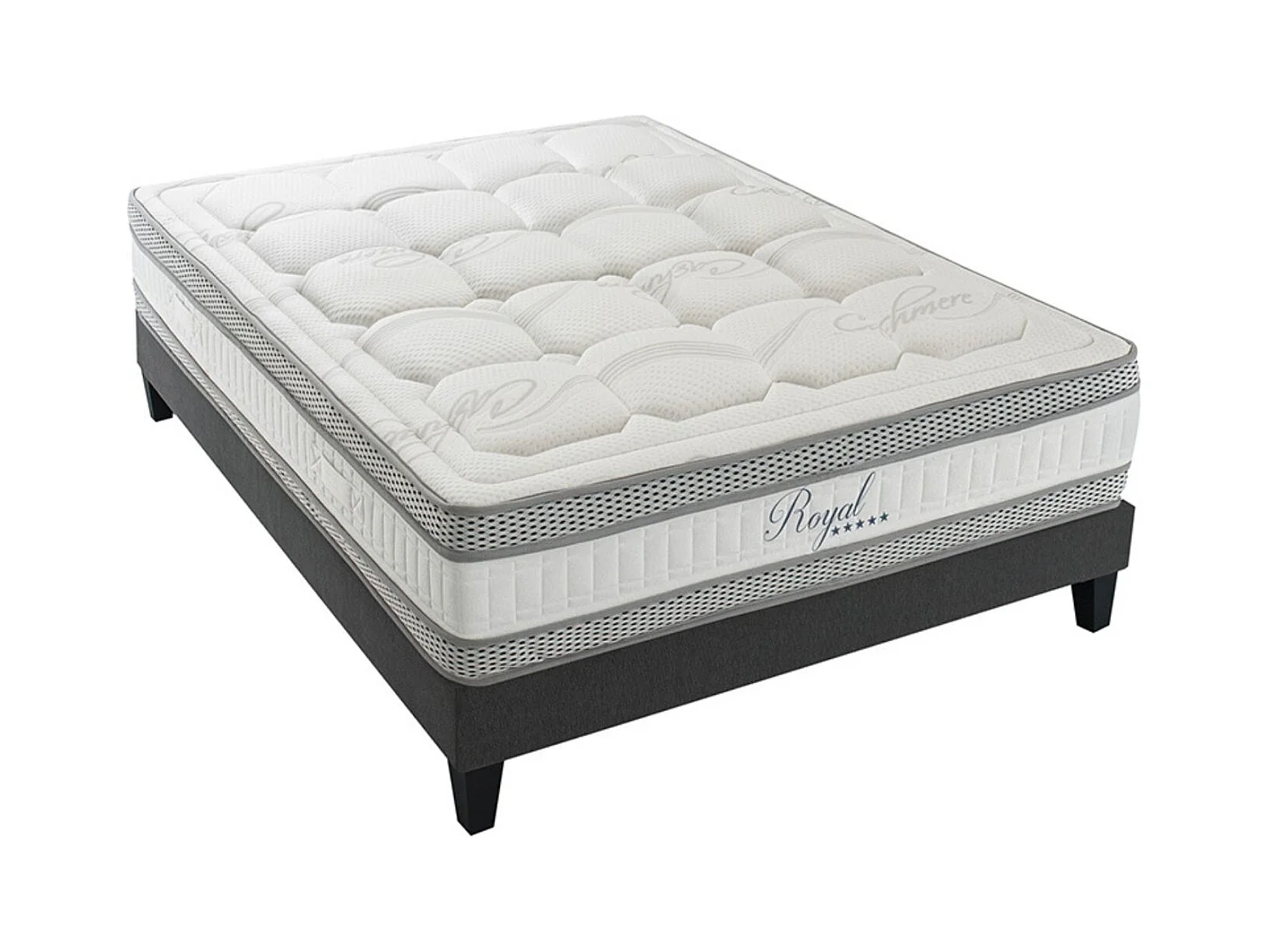 ROYAL 5* - Matelas mémoire de forme + sommier bois mi-ferme