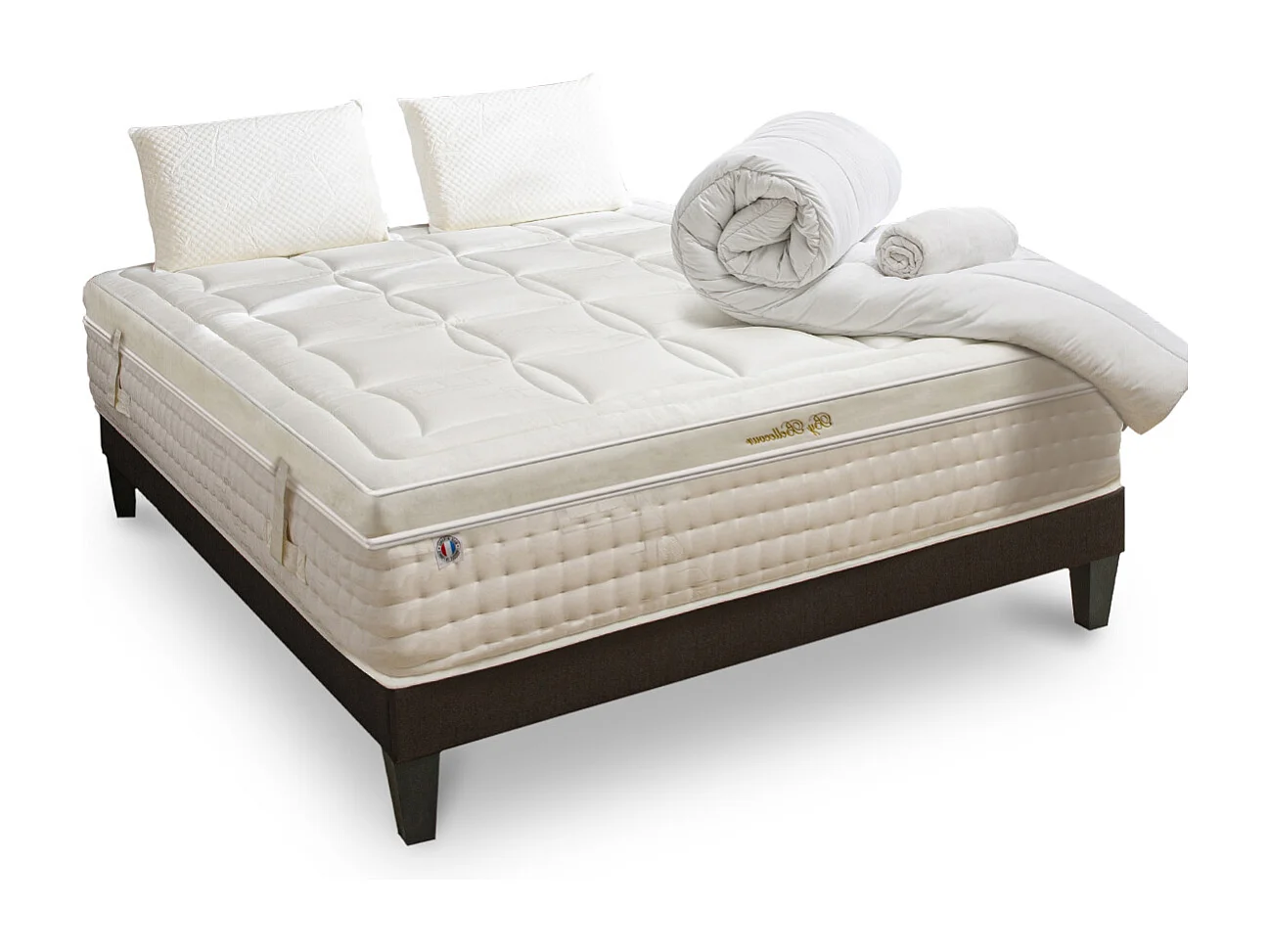 BELLECOUR LITERIE | Pack Prêt à dormir EMPEREUR 140x200 cm | Matelas Mémoire de forme + Sommier + Accessoires