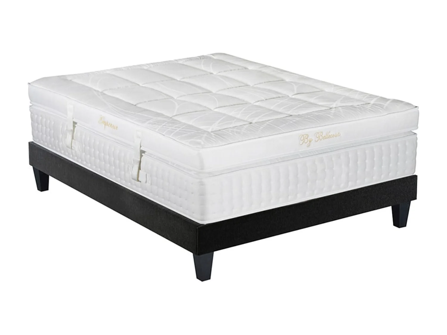 Ensemble hôtelier matelas ferme 33cm à mémoire de forme et sommier en bois Empereur-180x200