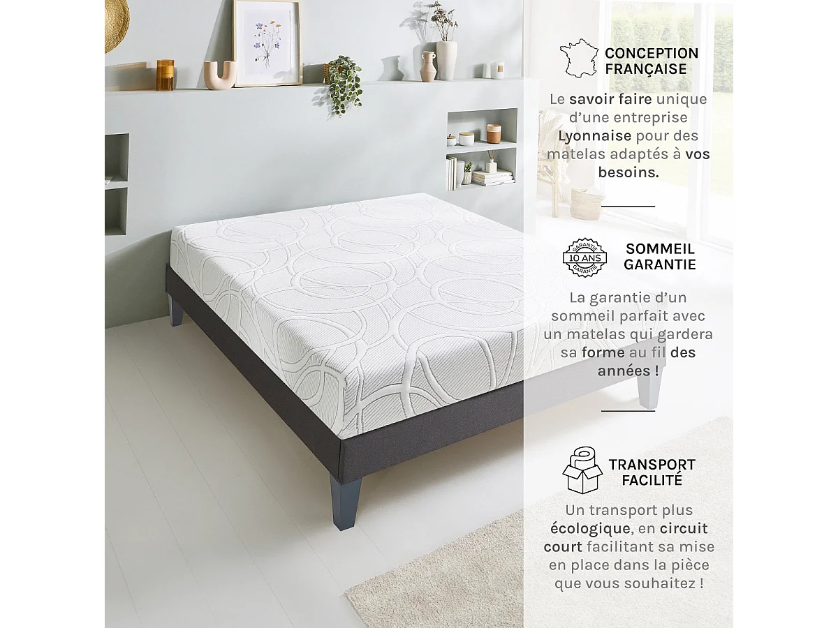 Matelas à mémoire de forme avec gel rafraîchissant