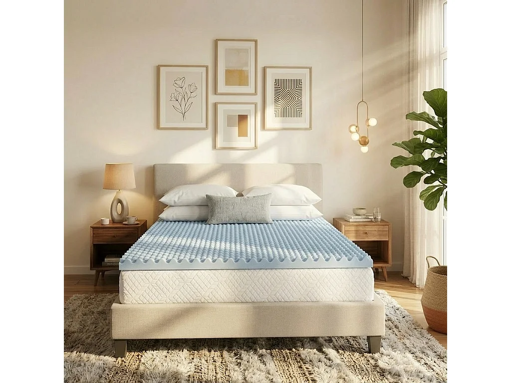 OLYMPE LITERIE | Surmatelas GEL REFRESH | Mémoire de forme avec gel thermorégulateur