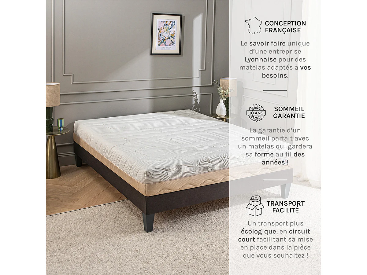 Matelas Leman - Mousse accueil hypersoft - 25 cm - 140x190 cm