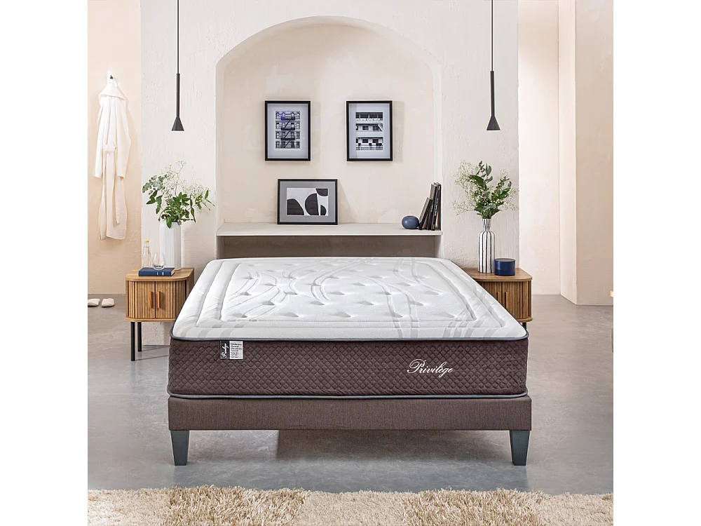 BELLECOUR LITERIE | Matelas PRIVILEGE 180x200 cm | Ressorts ensachés & Mémoire de forme