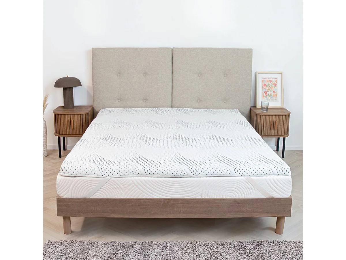NEOREV | Surmatelas VISCOTOUCH 140x190 cm | Mémoire de forme avec gel thermorégulateur