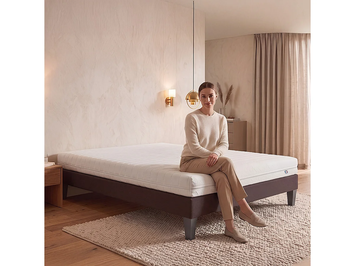 Matelas Egio - Mousse au toucher latex - Ferme - Fabriqué en France - 12 cm - 90x190 cm