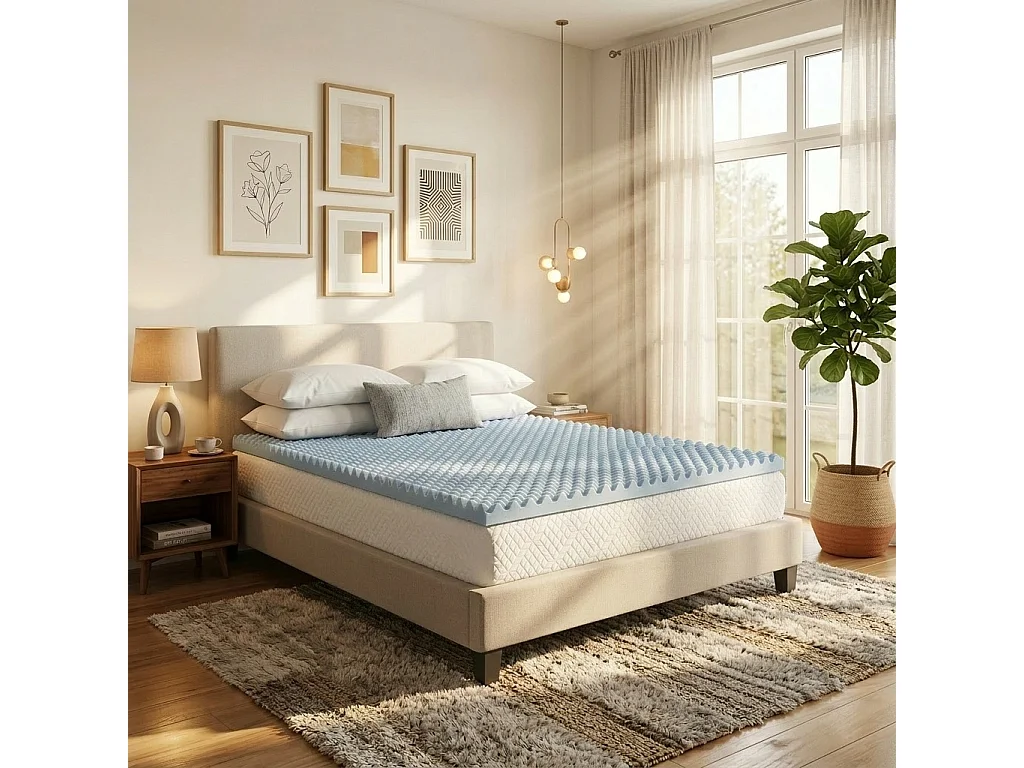 OLYMPE LITERIE | Surmatelas GEL REFRESH | Mémoire de forme avec gel thermorégulateur