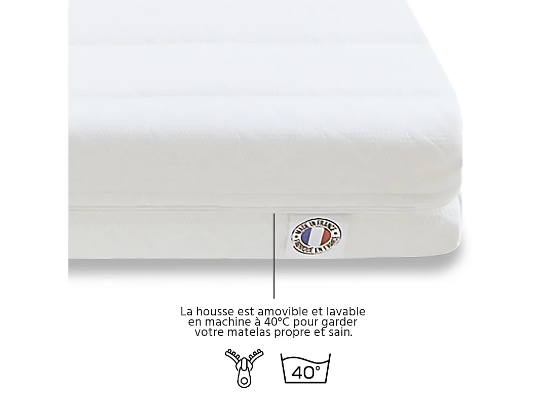 OLYMPE LITERIE | Matelas EGIO 90x200 cm | Latex Like & Mousse Haute Densité