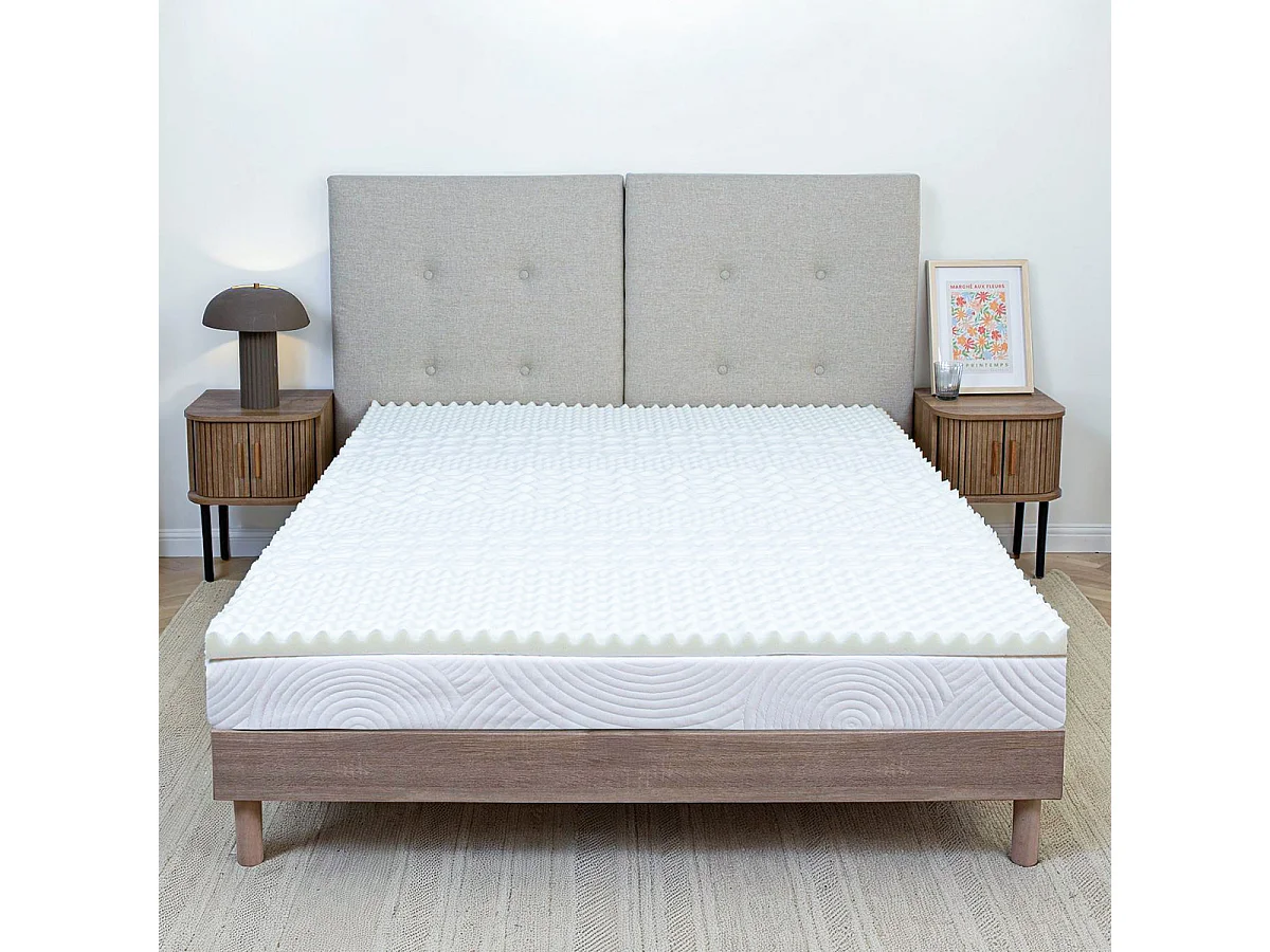 OLYMPE LITERIE | Surmatelas NUAGE 180x200 cm | Mémoire de forme & Zonage de confort