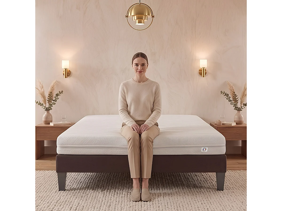 Matelas Egio - Mousse au toucher latex - Ferme - 12 cm - 140x200 cm