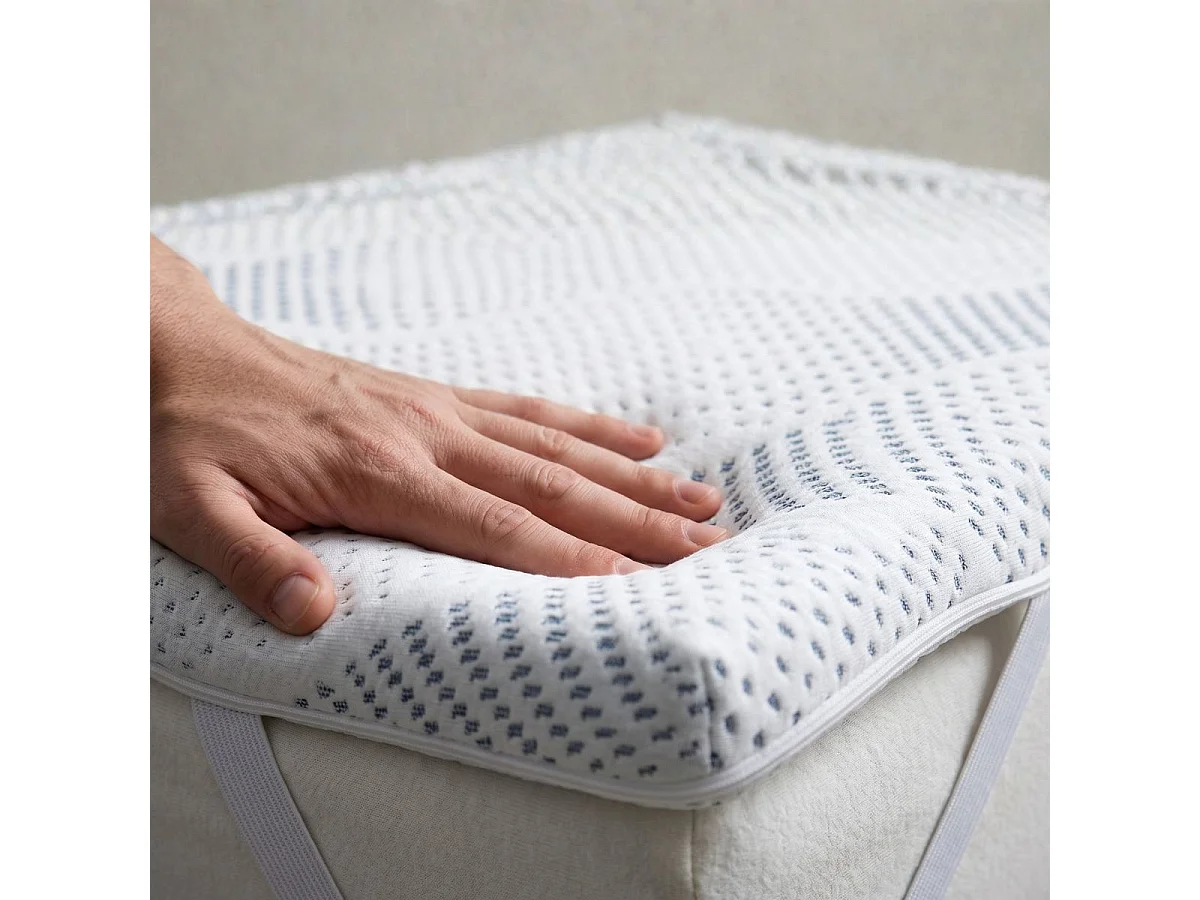 Surmatelas Viscotouch - Mémoire de forme + gel thermorégulant - Fabriqué en France - 5 cm d'épaisseur