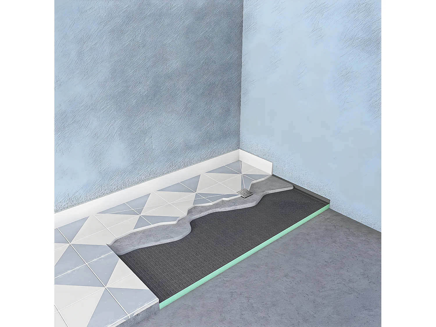 AICA receveur de douche à carreler 1600x900mmreceveur de douche recoupable sur mesure