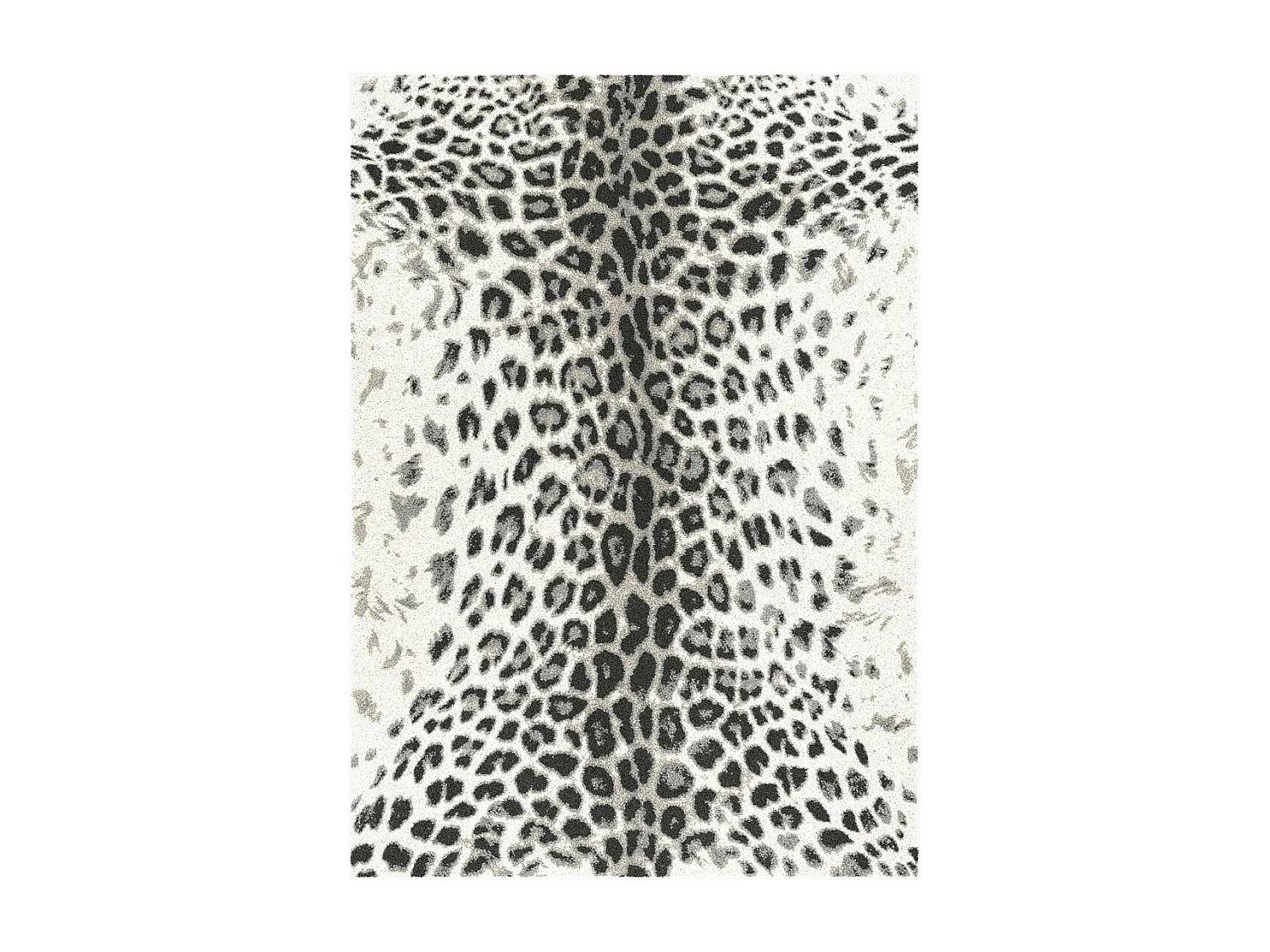 tapis grand salon 200x290 tissé noir et blanc rectangle motif animaux BELLA 5