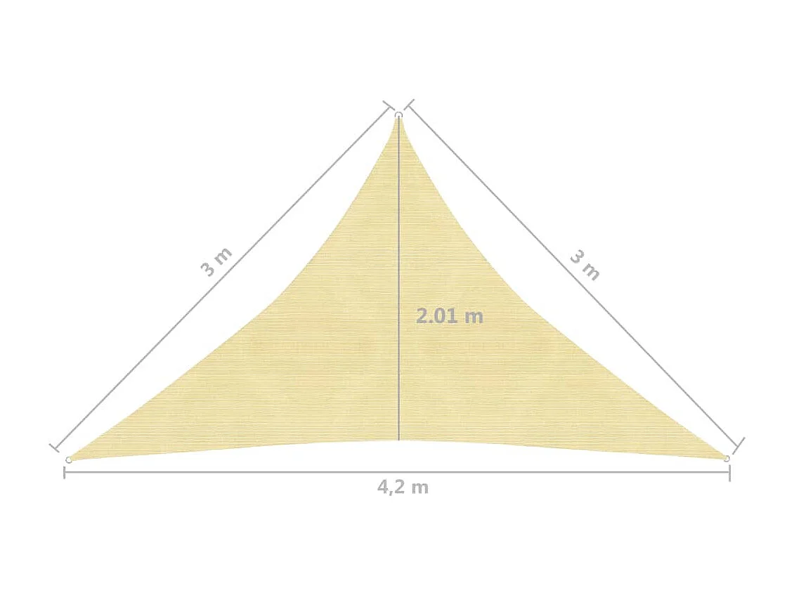 Voile toile d'ombrage parasol beige 420 x 300 x 300 cm 02_0008969