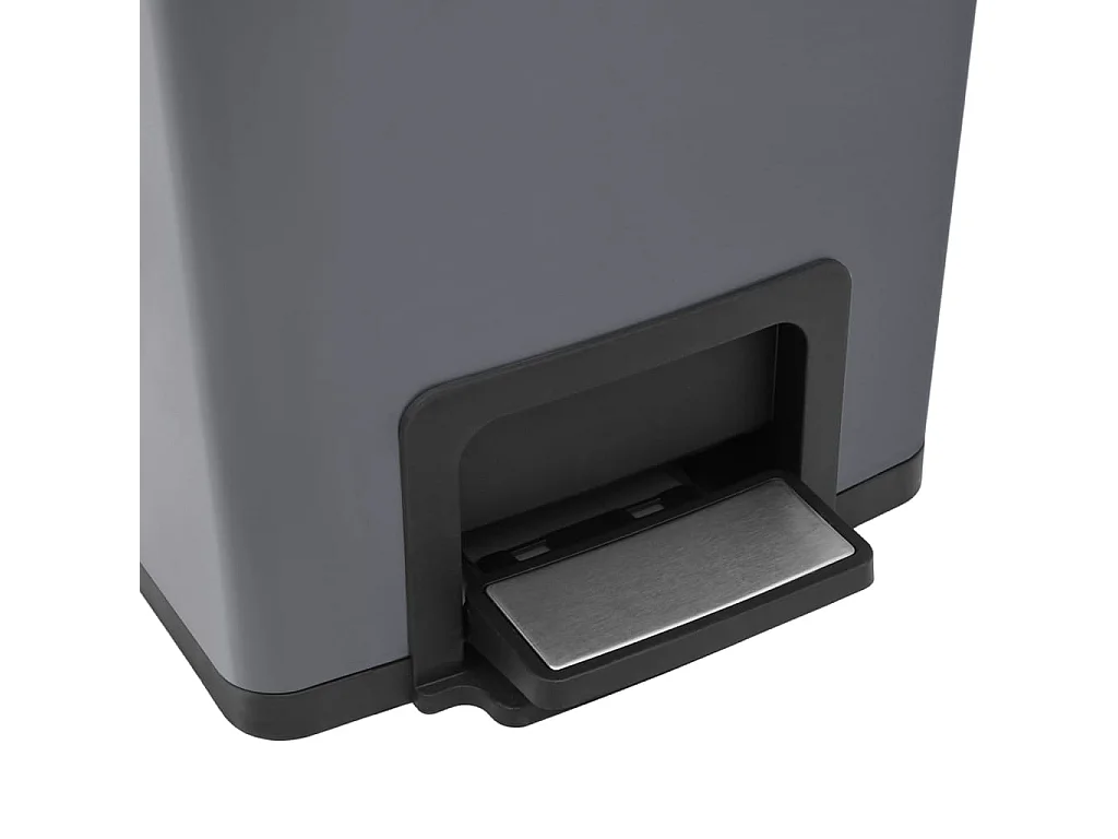 Papelera con pedal antihuellas 30 litros acero inoxidable gris 02_0006068