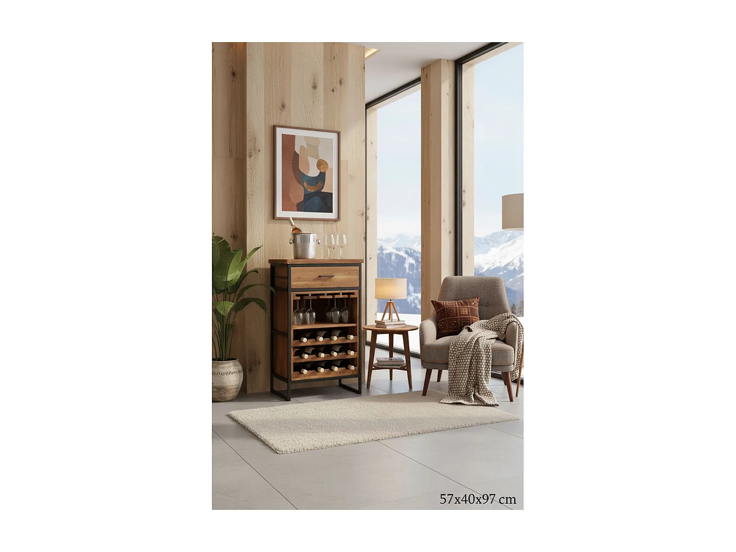 Meuble bar en bois recyclé