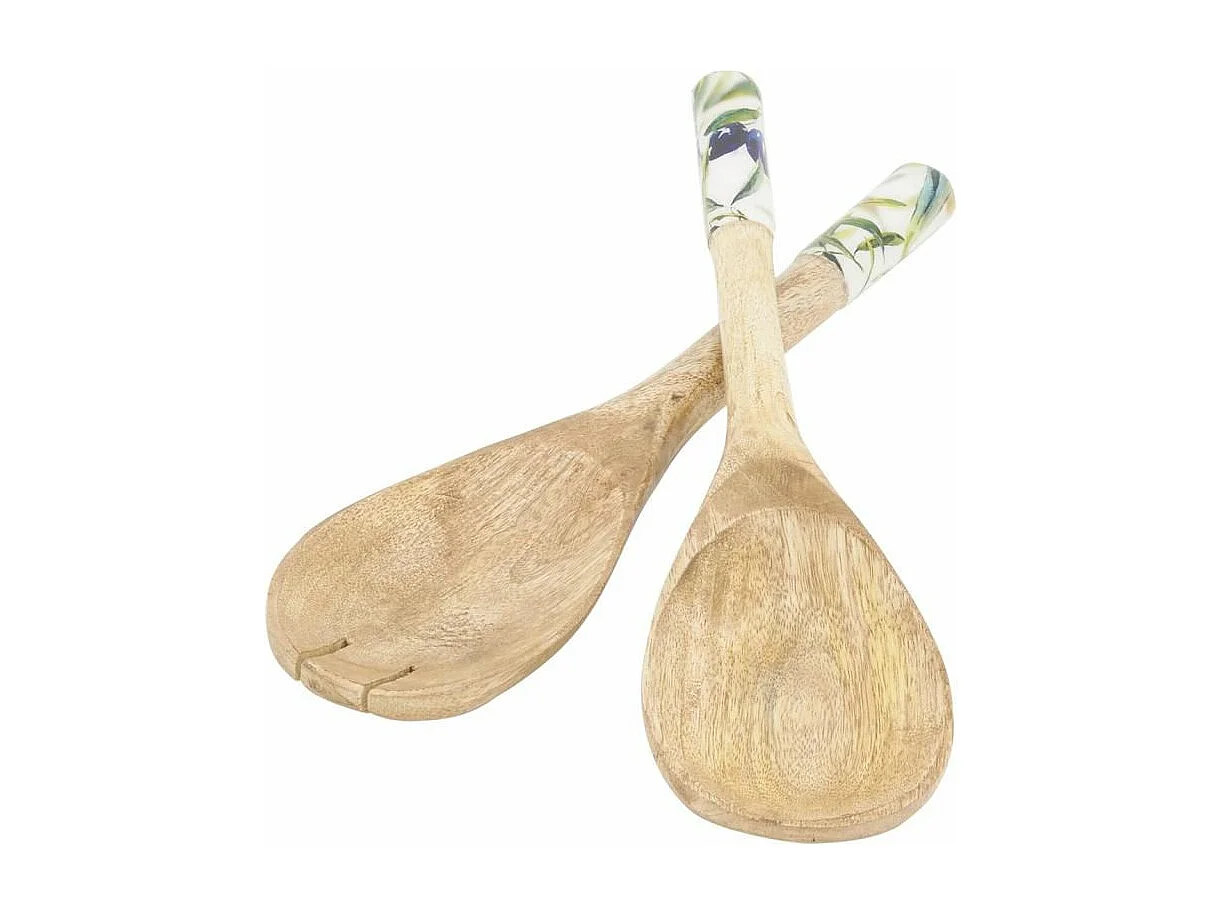 Couverts à salade en manguier et résine OLIVE (la paire) Les couverts
