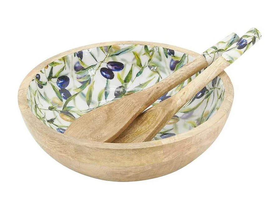 Couverts à salade en manguier et résine OLIVE (la paire) Les couverts