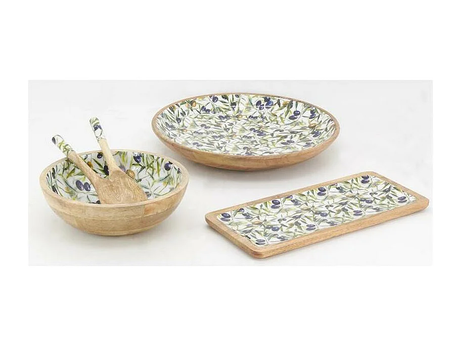 Couverts à salade en manguier et résine OLIVE (la paire) Les couverts