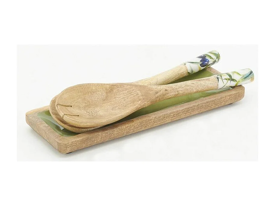 Couverts à salade en manguier et résine OLIVE (la paire) Les couverts