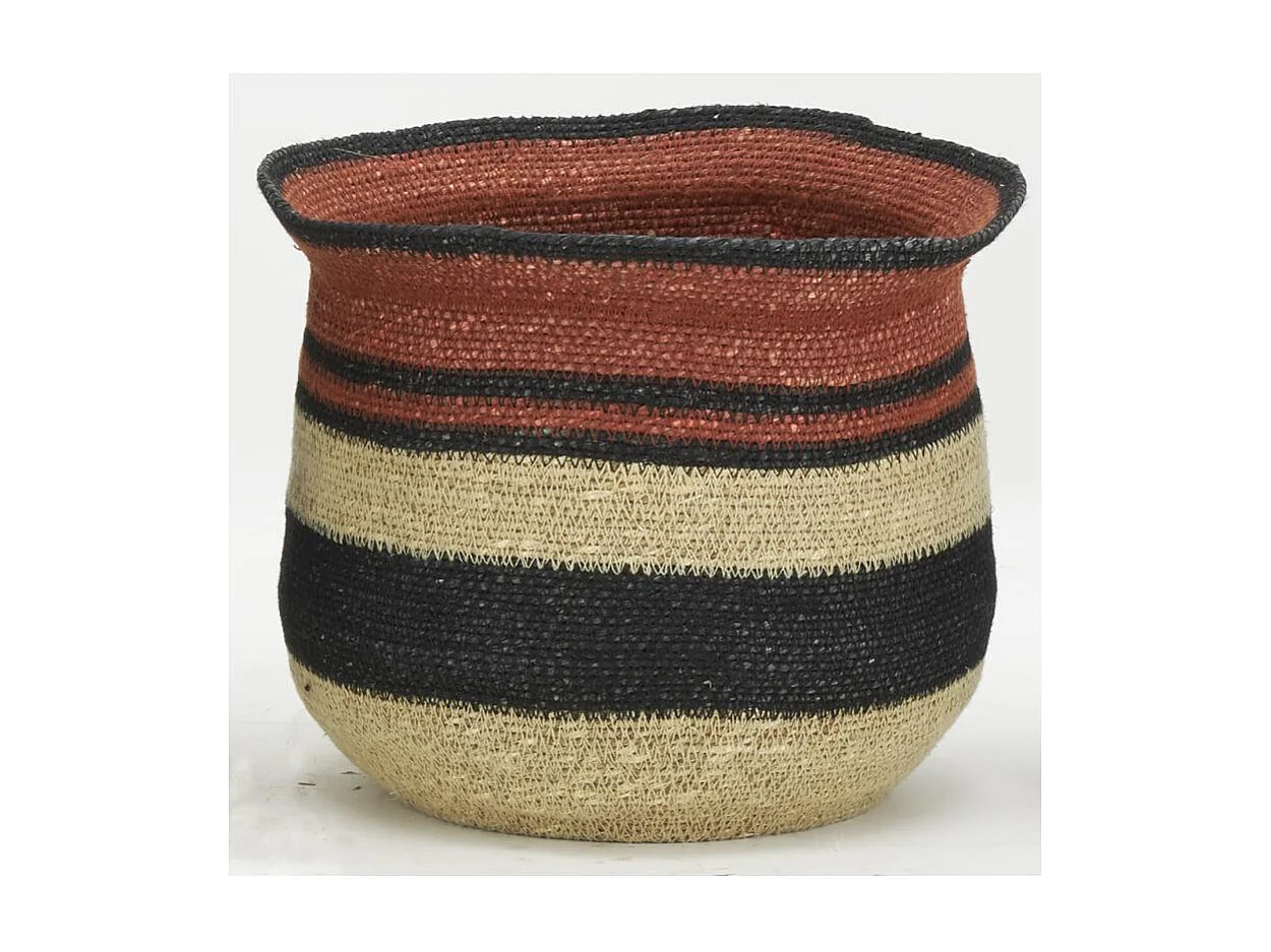 Cache-pots en jonc teinté