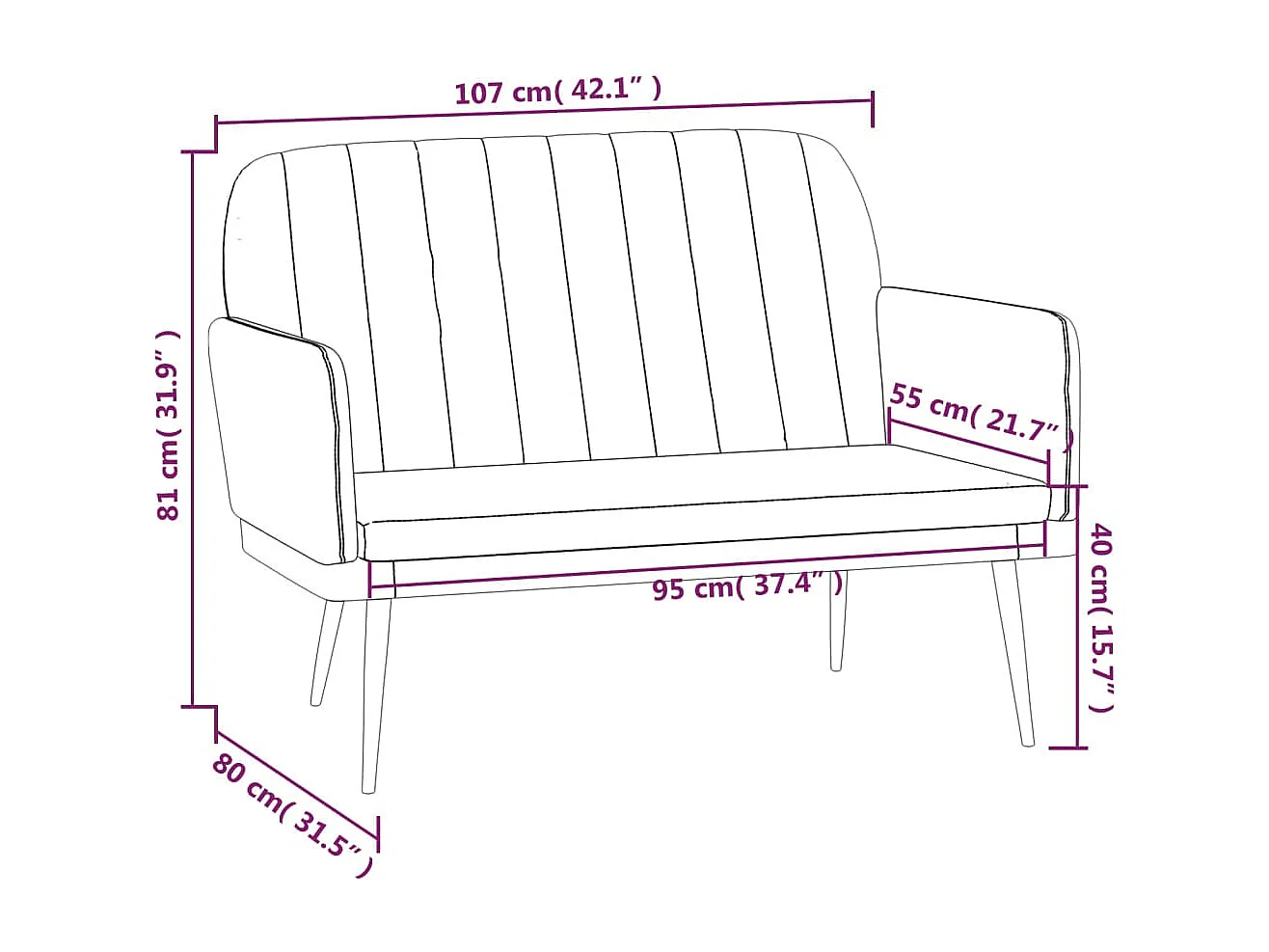 Banc banquette 107 x grise 107 x 80 x 81 cm 02_0010697