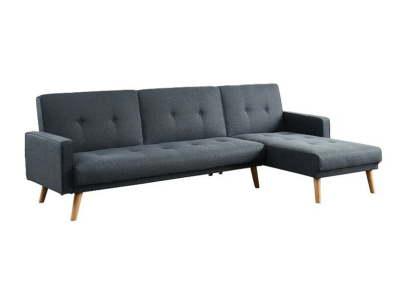 Canapé d'angle LUXI en tissu gris anthracite convertible au style scandinave