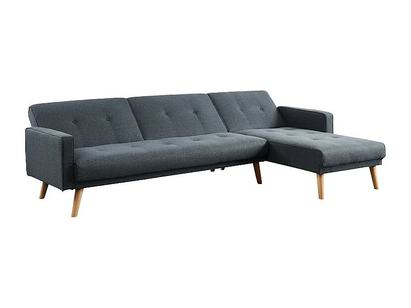 Canapé d'angle LUXI en tissu gris anthracite convertible au style scandinave