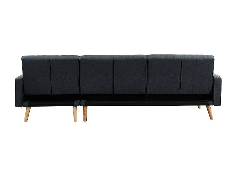 Canapé d'angle LUXI en tissu gris anthracite convertible au style scandinave