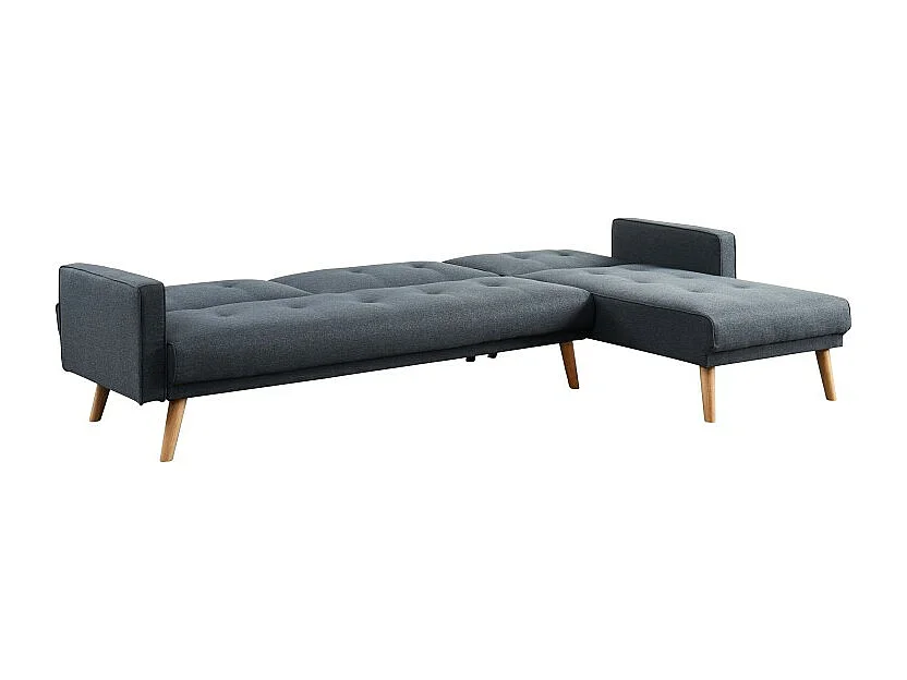 Canapé d'angle LUXI en tissu gris anthracite convertible au style scandinave