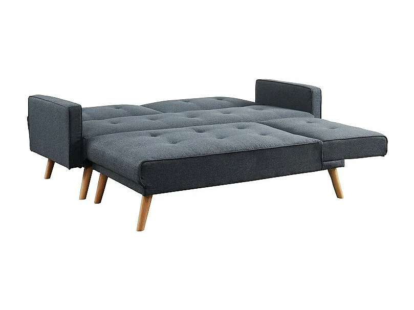 Canapé d'angle LUXI en tissu gris anthracite convertible au style scandinave