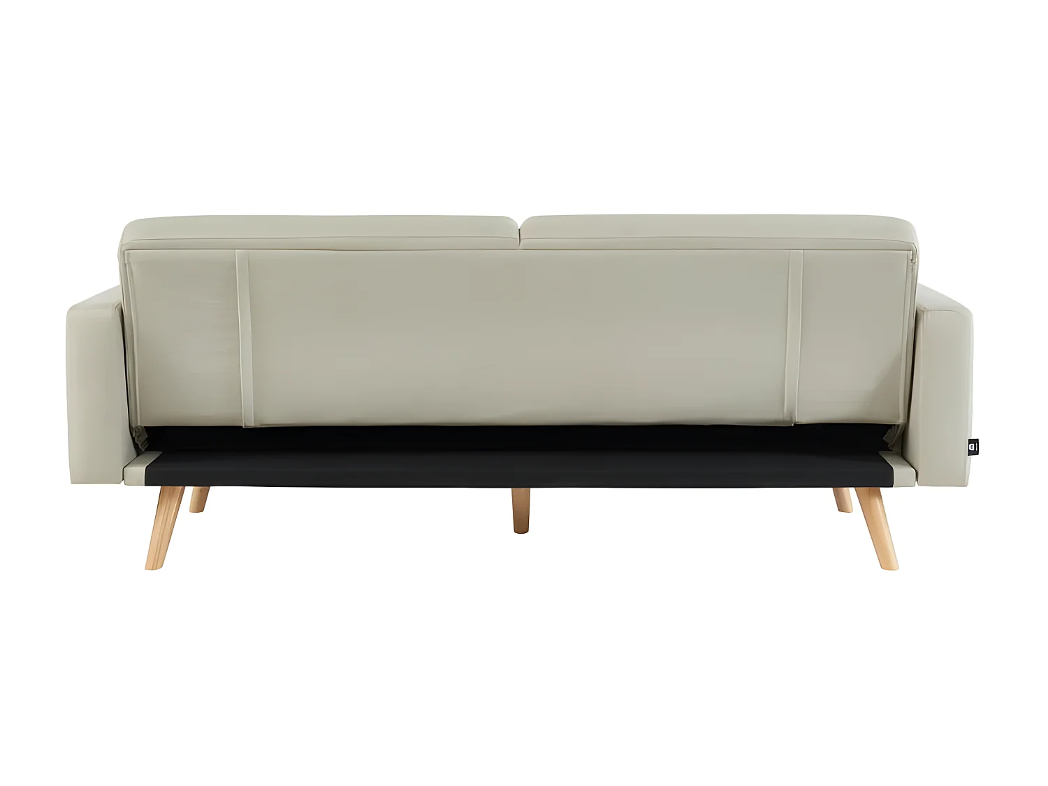 Canapé KELLY droit en tissu beige convertible