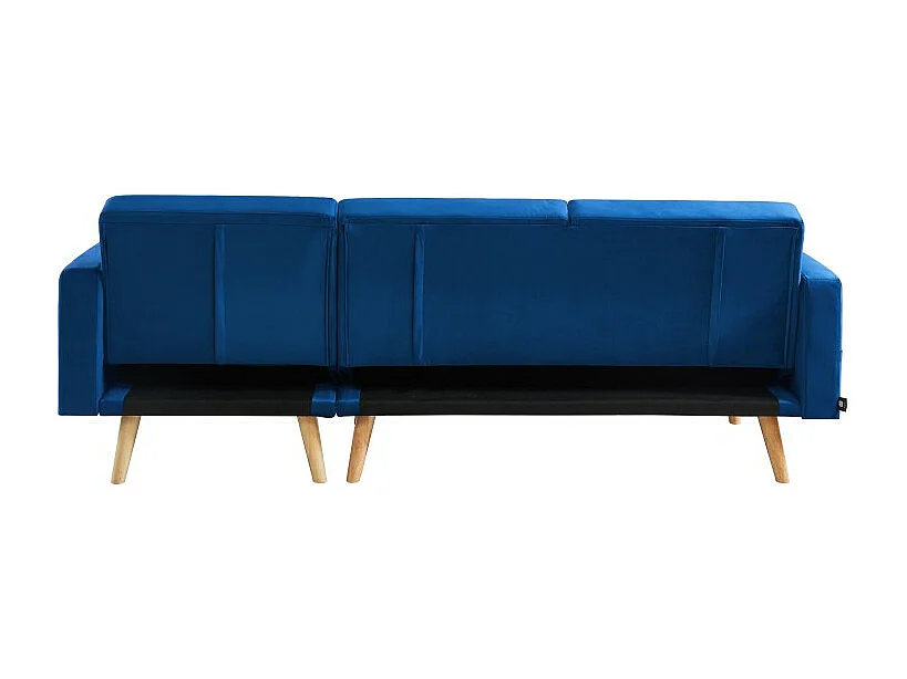 Canapé KELLY d'angle convertible en velours bleu