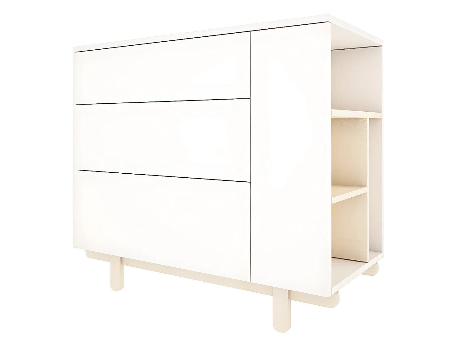 Commode 3 tiroirs Romy - Blanc