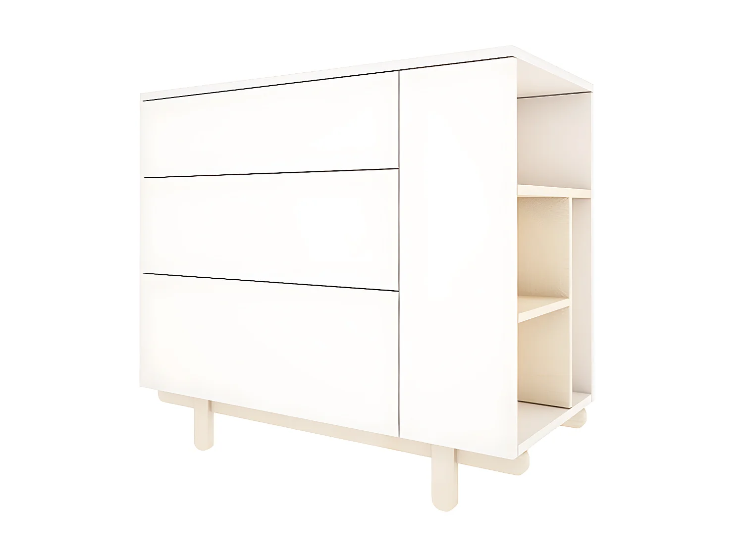 Commode 3 tiroirs Romy - Blanc
