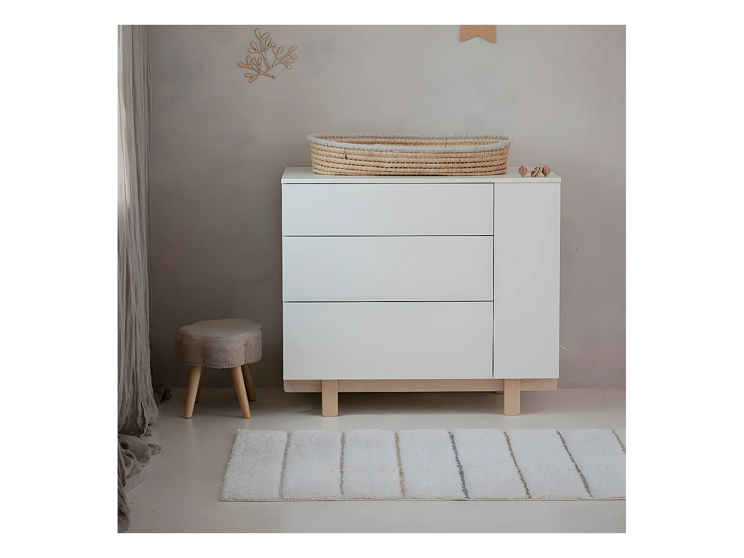 Commode 3 tiroirs Romy - Blanc