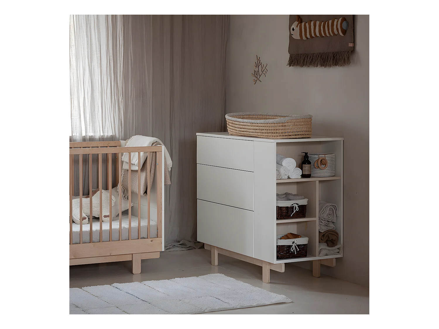 Commode 3 tiroirs Romy - Blanc